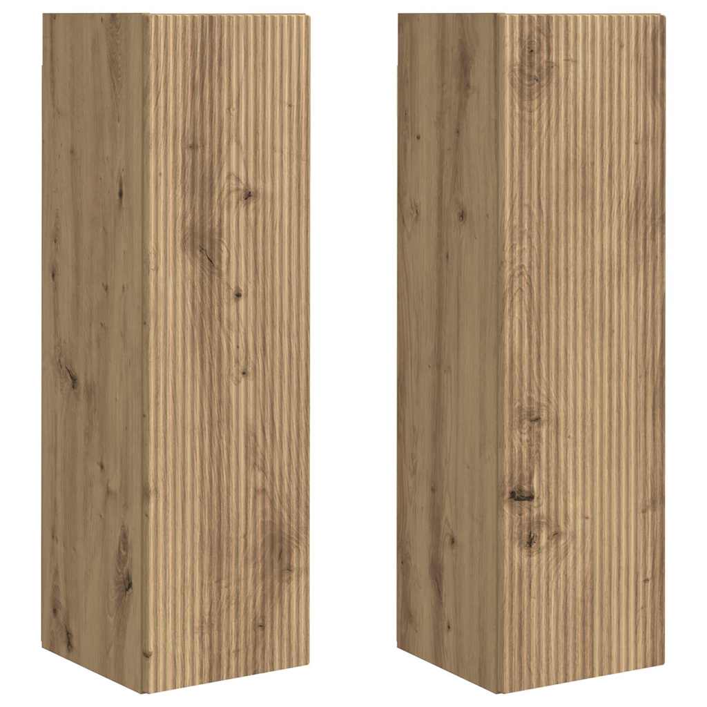 TV Wall Cabinet 2 pcs Artisian Oak Engineered Wood