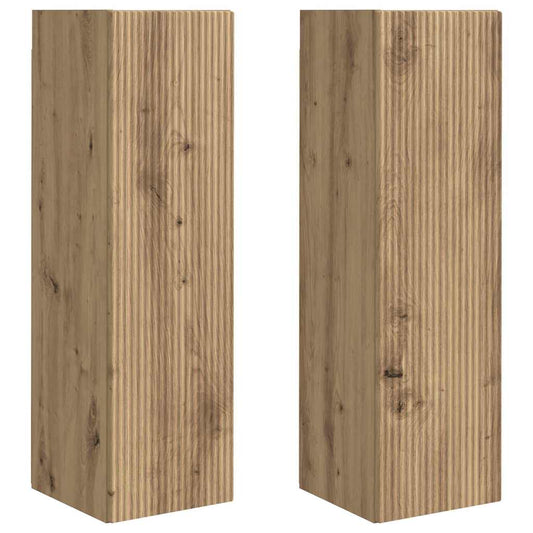 TV Wall Cabinet 2 pcs Artisian Oak Engineered Wood