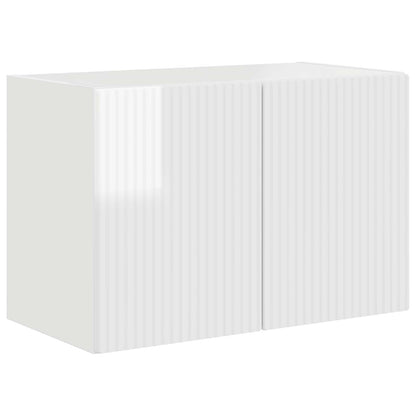 TV Wall Cabinet Wall-mounted High Gloss White 59.5 x 31 x 40 cm