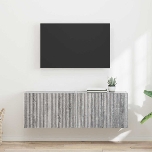 TV Wall Cabinet 2 pcs Grey Sonoma Engineered Wood
