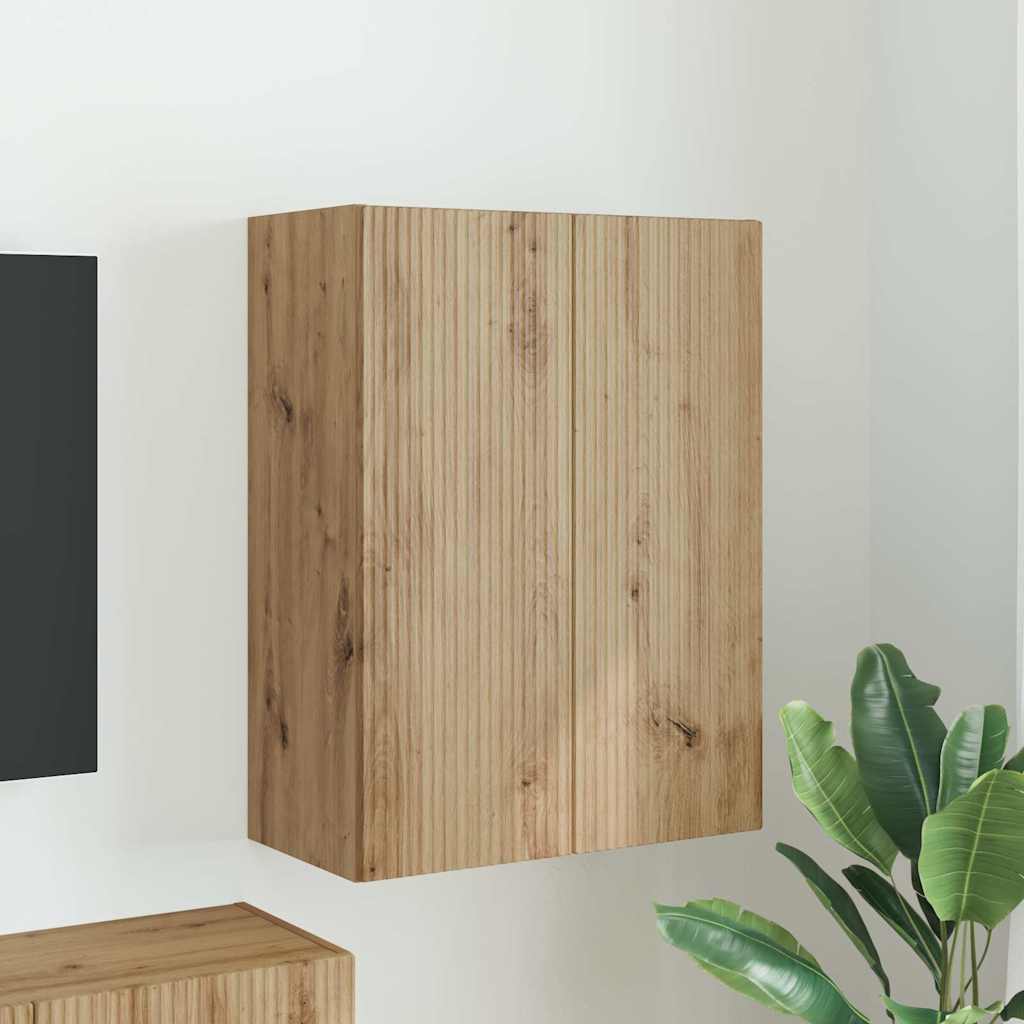 TV Wall Cabinet White 59.5 x 31 x 60 cm Engineered Wood