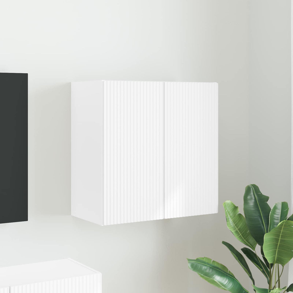 TV Wall Cabinet 59.5 x 31 x 60 cm White Engineered Wood