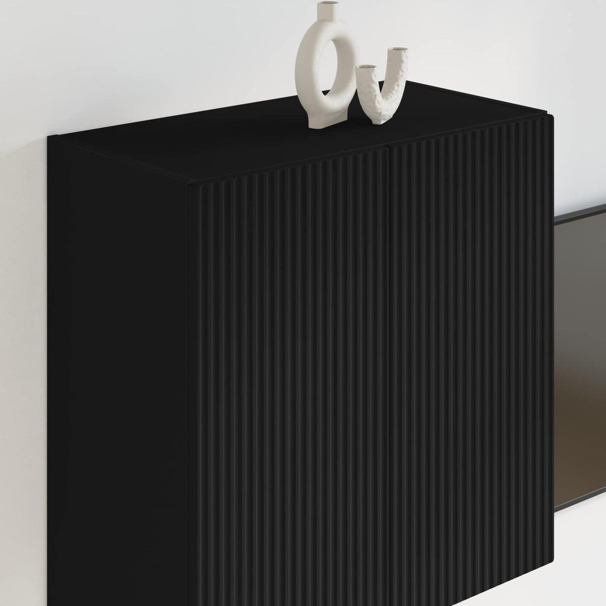 TV Wall Cabinet 59.5 x 31 x 60 cm Black Engineered Wood