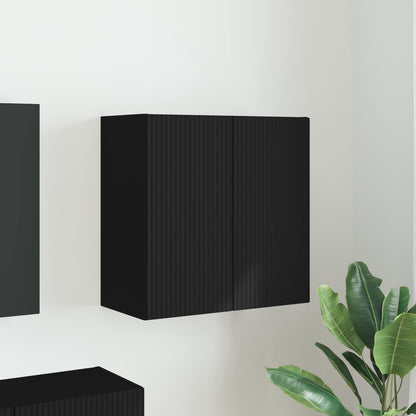 TV Wall Cabinet 59.5 x 31 x 60 cm Black Engineered Wood