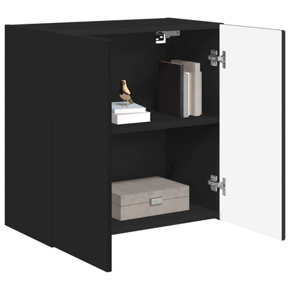 TV Wall Cabinet 59.5 x 31 x 60 cm Black Engineered Wood
