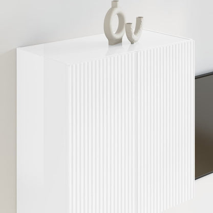 TV Wall Cabinet Wall-mounted High Gloss White 59.5 x 31 x 60 cm