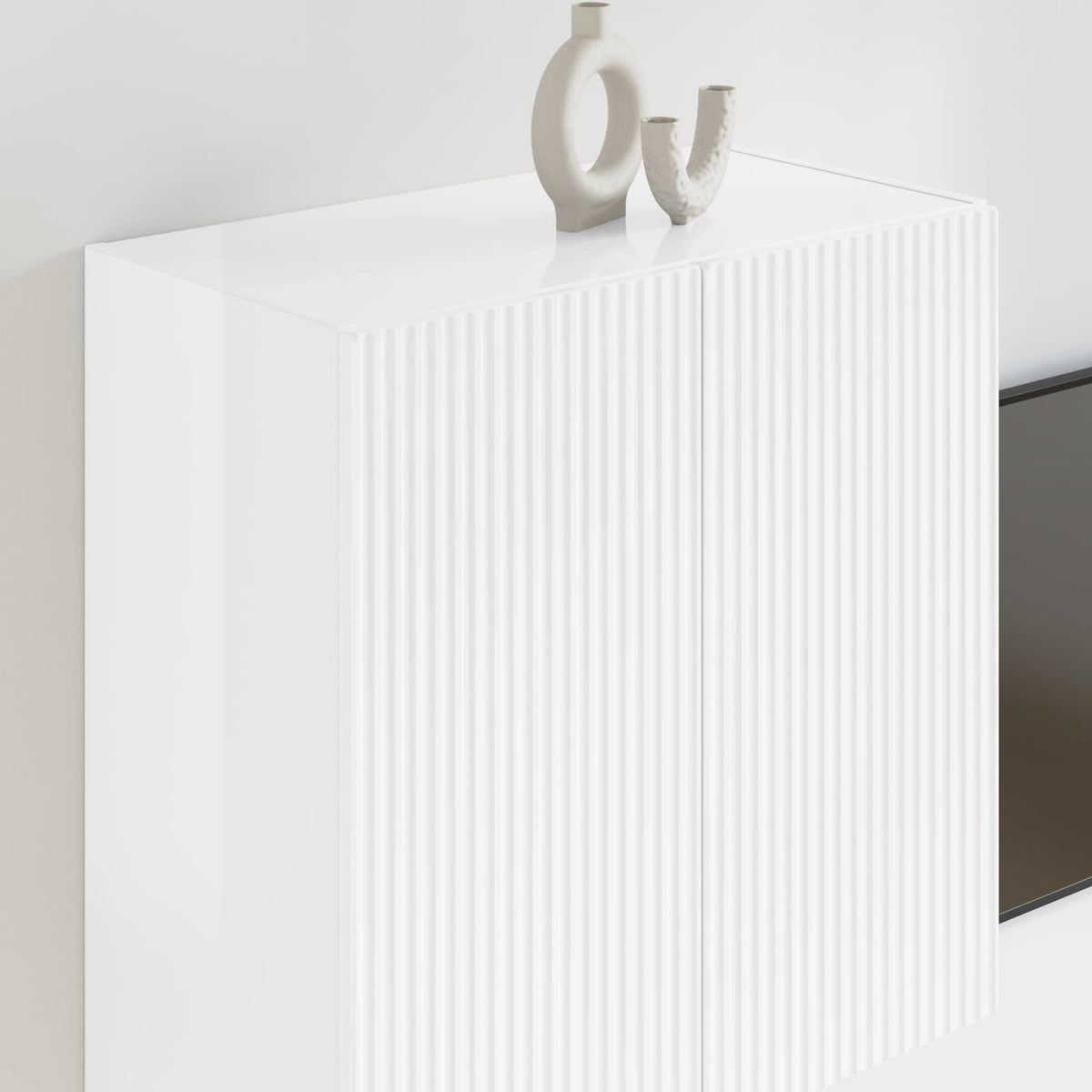 TV Wall Cabinet 59.5 x 31 x 60 cm High Gloss White