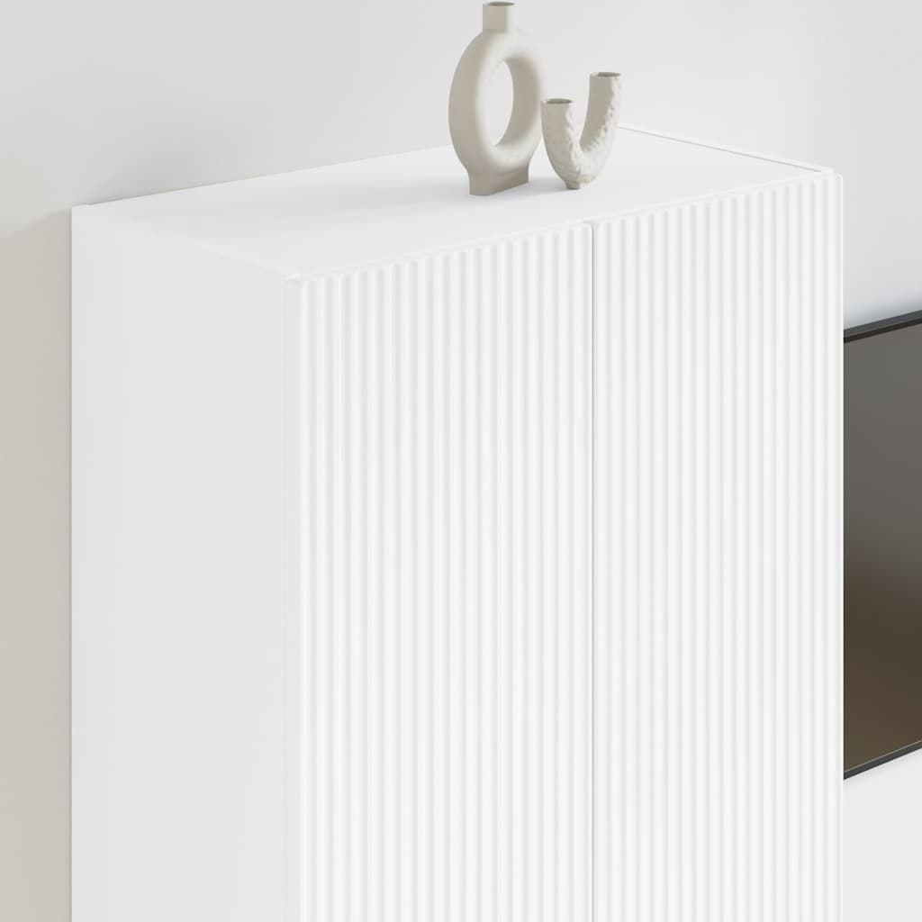 TV Wall Cabinet White 59.5 x 31 x 80 cm Engineered Wood