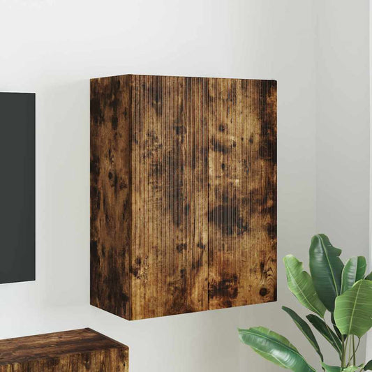 TV Wall Cabinet 59.5 x 31 x 80 cm Smoked Oak Engineered Wood