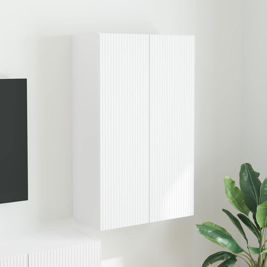 TV Wall Cabinet 59.5 x 31 x 100 cm White Engineered Wood