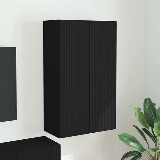 TV Wall Cabinet 59.5 x 31 x 100 cm Black Engineered Wood