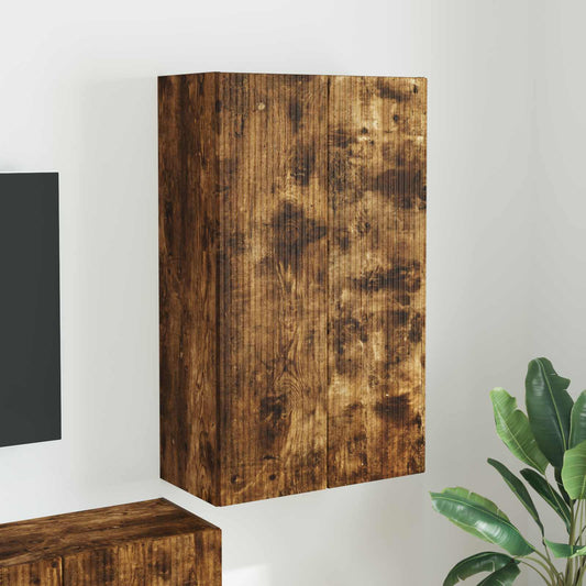 TV Wall Cabinet 59.5 x 31 x 100 cm Smoked Oak Engineered Wood