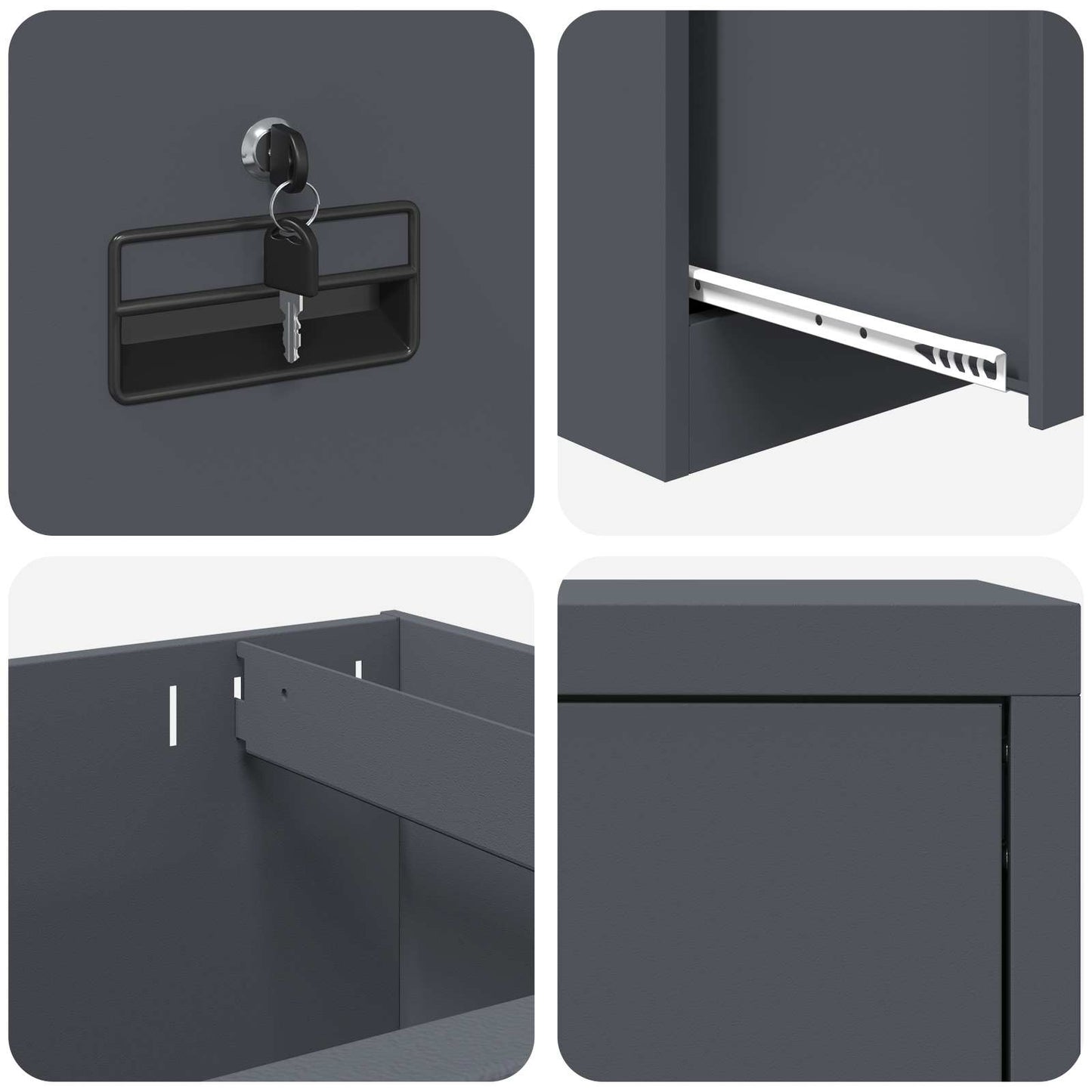 File Cabinet Anthracite 45.5 x 42 x 106.5 cm Cold-Rolled Steel