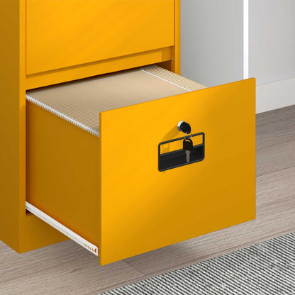File Cabinet with Drawer Mustard Yellow 45.5 x 42 x 106.5 cm