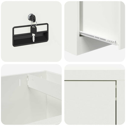 File Cabinet White 45.5 x 42 x 106.5 cm Cold-Rolled Steel