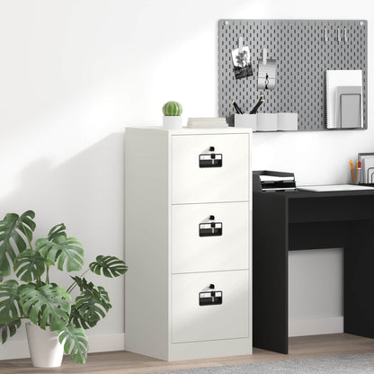 File Cabinet White 45.5 x 42 x 106.5 cm Cold-Rolled Steel