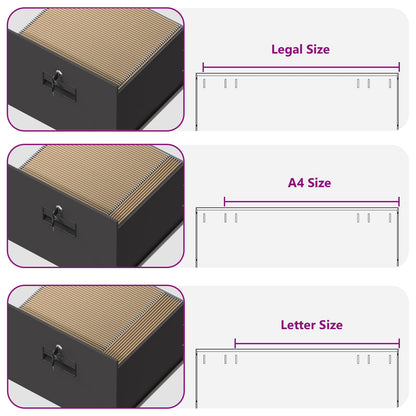 File Cabinet Black 45.5 x 42 x 139 cm Cold-Rolled Steel