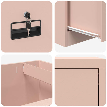 File Cabinet Pink 45.5 x 42 x 139 cm Cold-Rolled Steel