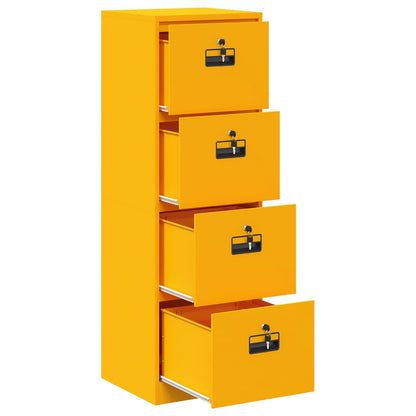File Cabinet with Drawer Mustard Yellow 45.5 x 42 x 139 cm
