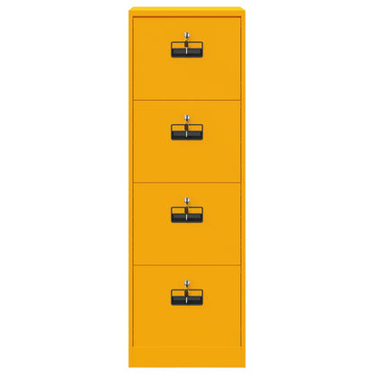 File Cabinet with Drawer Mustard Yellow 45.5 x 42 x 139 cm