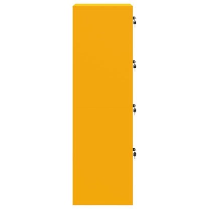 File Cabinet with Drawer Mustard Yellow 45.5 x 42 x 139 cm