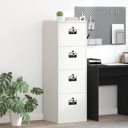 File Cabinet White 45.5 x 42 x 139 cm Cold-Rolled Steel
