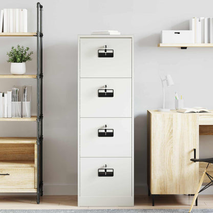 File Cabinet White 45.5 x 42 x 139 cm Cold-Rolled Steel