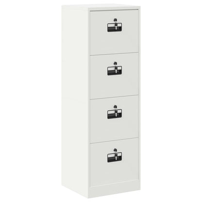 File Cabinet White 45.5 x 42 x 139 cm Cold-Rolled Steel