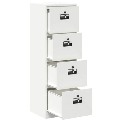 File Cabinet White 45.5 x 42 x 139 cm Cold-Rolled Steel