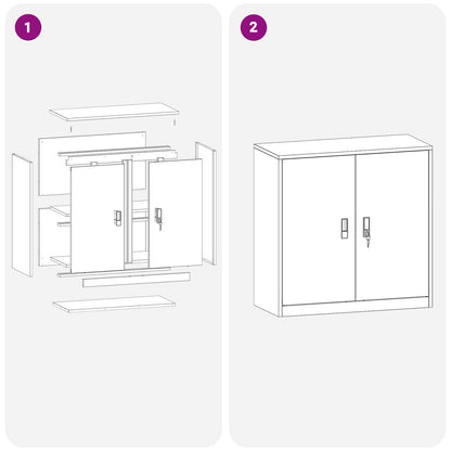 Storage Cabinet Anthracite 90 x 40 x 90 cm Steel
