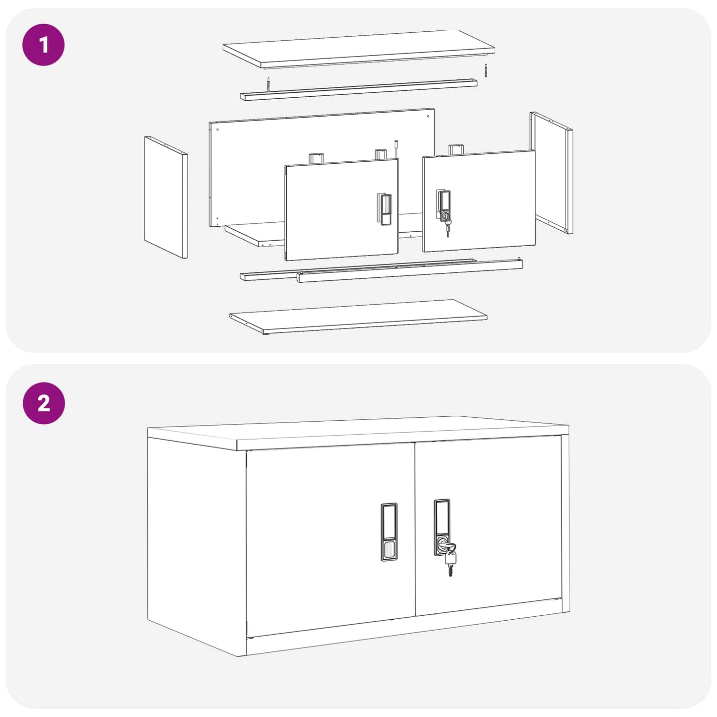Storage Cabinet Pink 80 x 40 x 40 cm Steel