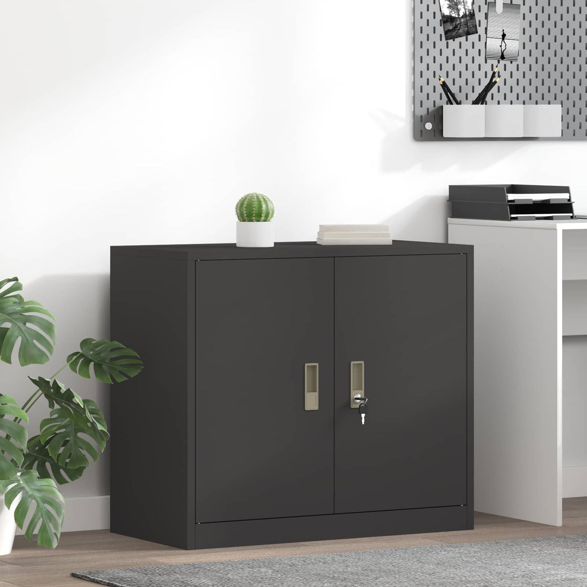 Storage Cabinet Black 80 x 40 x 70 cm Steel