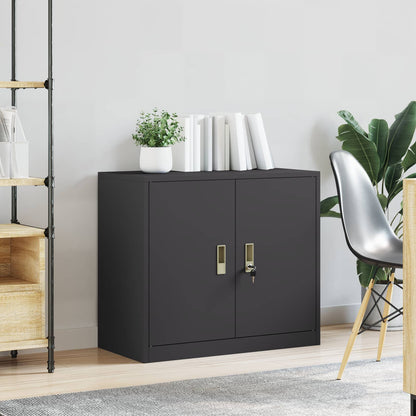 Storage Cabinet Black 80 x 40 x 70 cm Steel