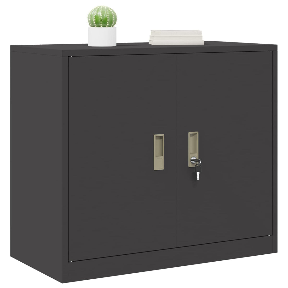 Storage Cabinet Black 80 x 40 x 70 cm Steel