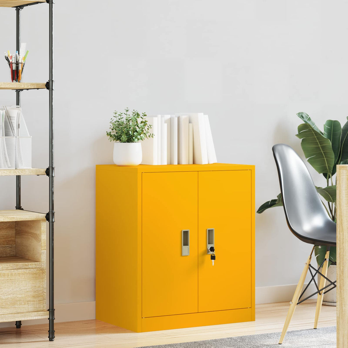 Storage Cabinet Mustard Yellow 60 x 40 x 70 cm Steel