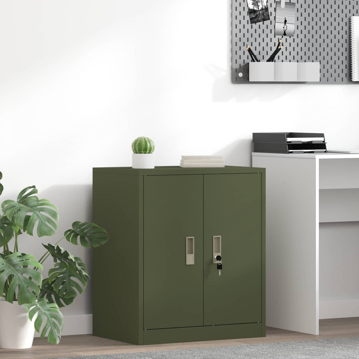 Storage Cabinet Olive Green 60 x 40 x 70 cm Steel