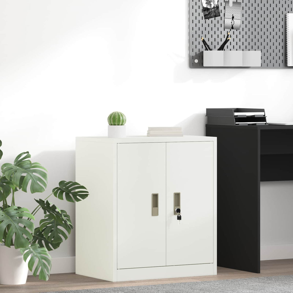 Storage Cabinet White 60 x 40 x 70 cm Steel