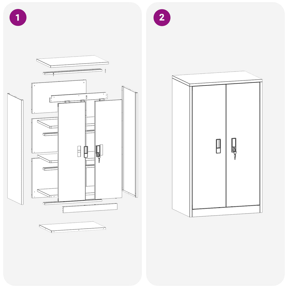 Storage Cabinet Anthracite 60 x 40 x 105 cm Steel