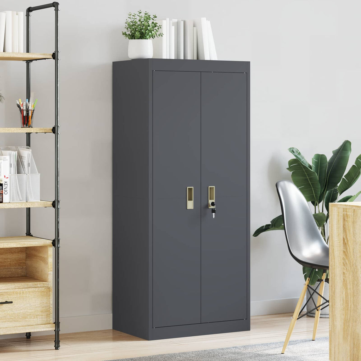 Storage Cabinet Anthracite 60 x 40 x 140 cm Steel