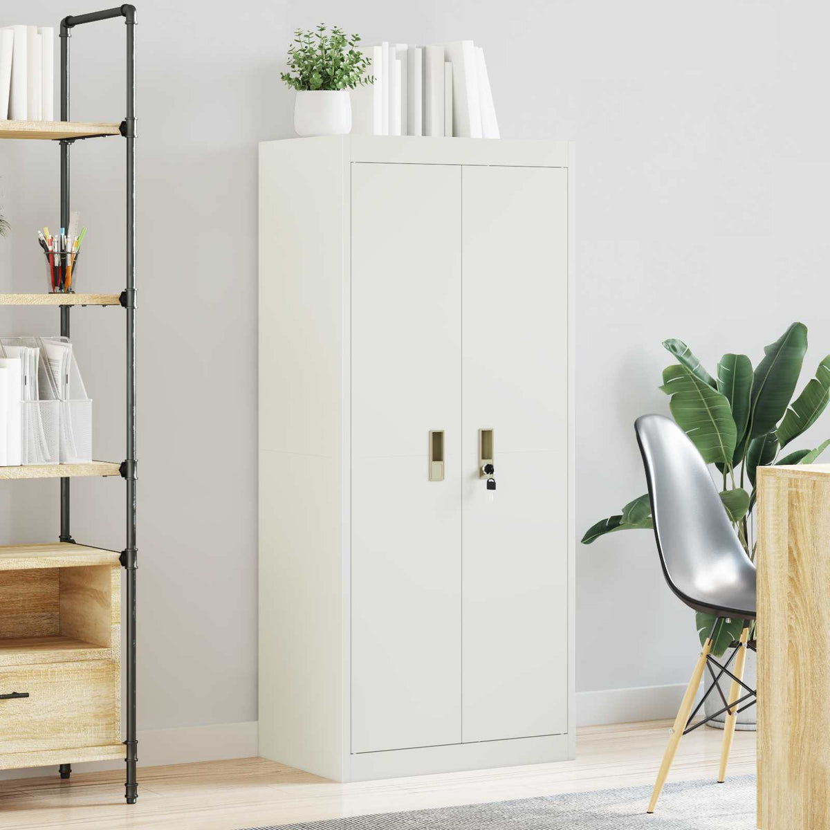 Storage Cabinet White 60 x 40 x 140 cm Steel