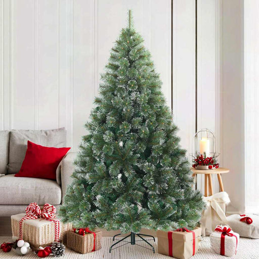 Artificial Hinged Christmas Tree Snow Flocked White 180 cm