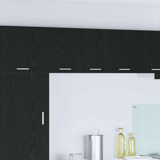 Hanging Cabinet Black Oak and White 30 x 31 x 40 cm