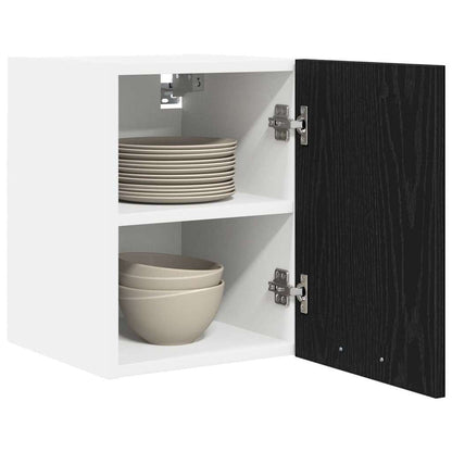 Hanging Cabinet 2 pcs Black Oak and White 30 x 31 x 40 cm