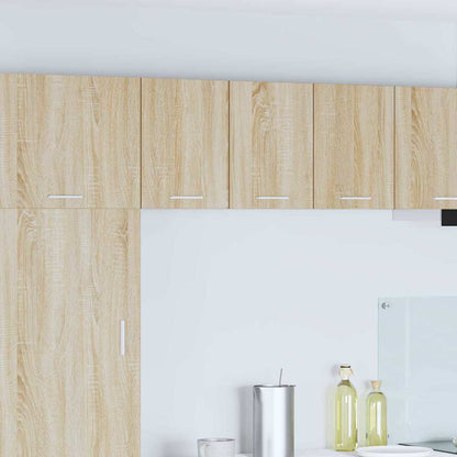 Hanging Cabinet 2 pcs Sonoma Oak and White Engineered Wood
