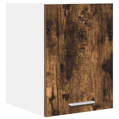 Hanging Cabinet with Door Smoked Oak and White 30 x 31 x 40 cm