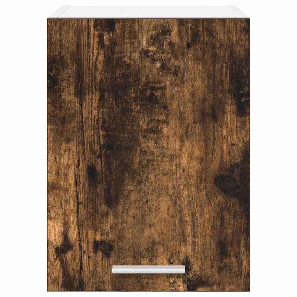 Hanging Cabinet with Door Smoked Oak and White 30 x 31 x 40 cm