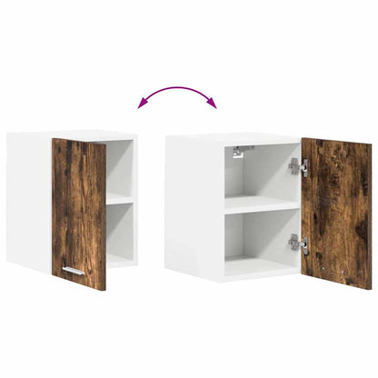 Hanging Cabinet with Door Smoked Oak and White 30 x 31 x 40 cm
