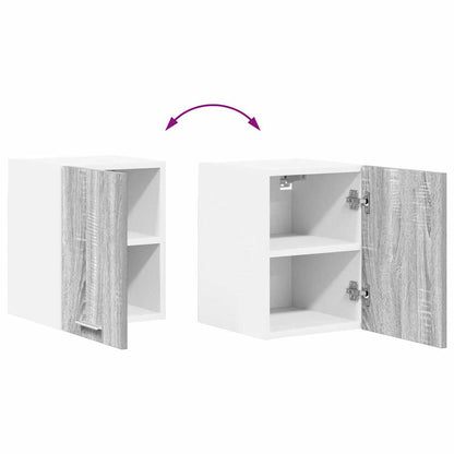 Hanging Cabinet with Door Grey Sonoma and White 30 x 31 x 40 cm