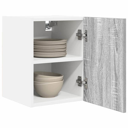 Hanging Cabinet with Door Grey Sonoma and White 30 x 31 x 40 cm