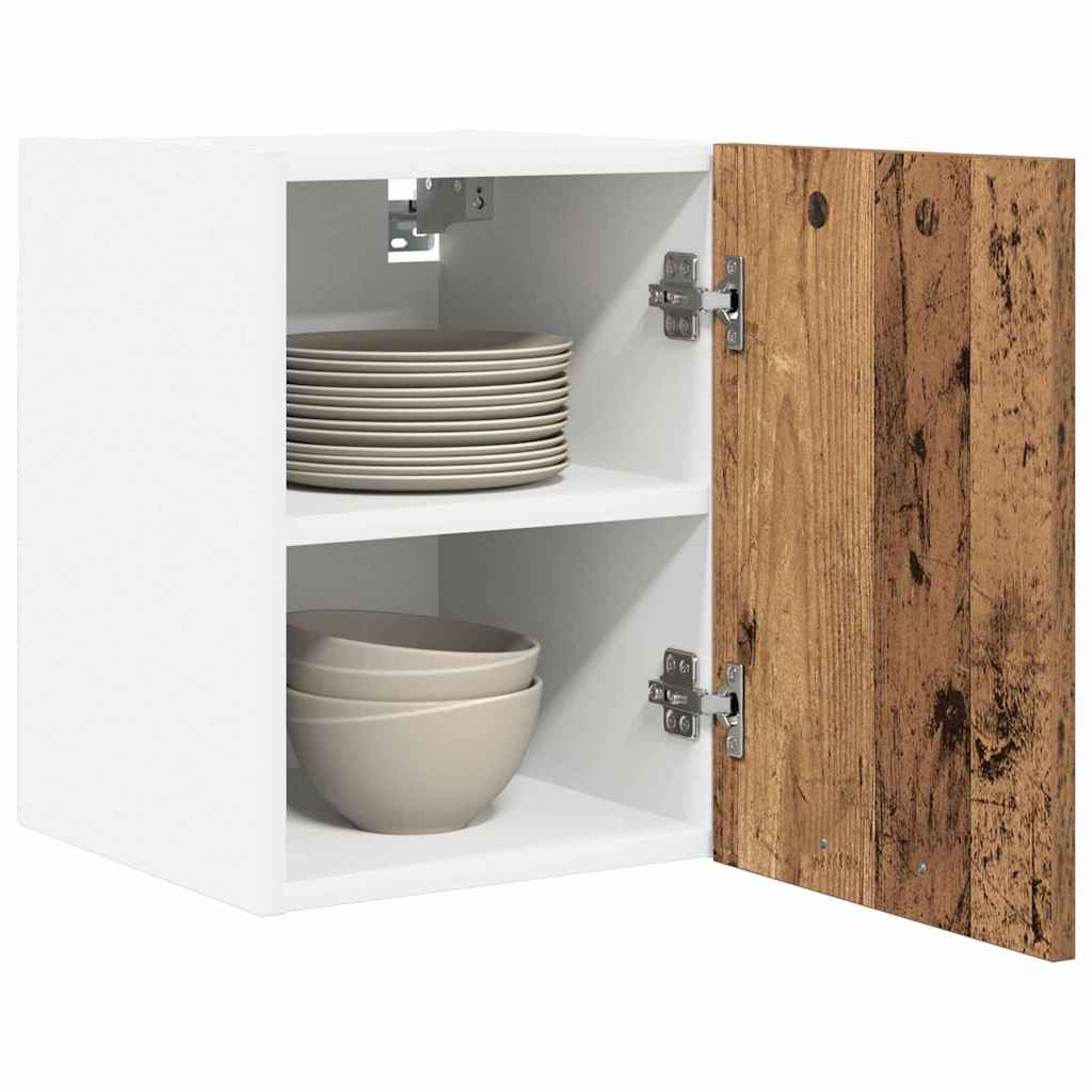 Hanging Cabinet 2 pcs Old Wood and White 30 x 31 x 40 cm